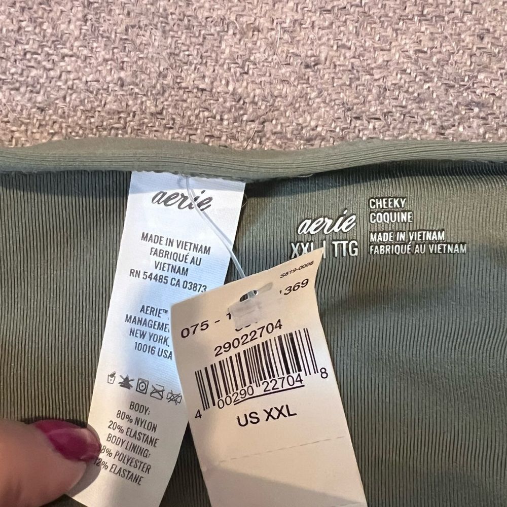 NWT‎ Aerie Bikini Bottom Cheeky Olive Green XXL womens - Picture 3 of 4